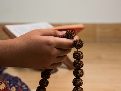 Meditation with Rudraksha Mala