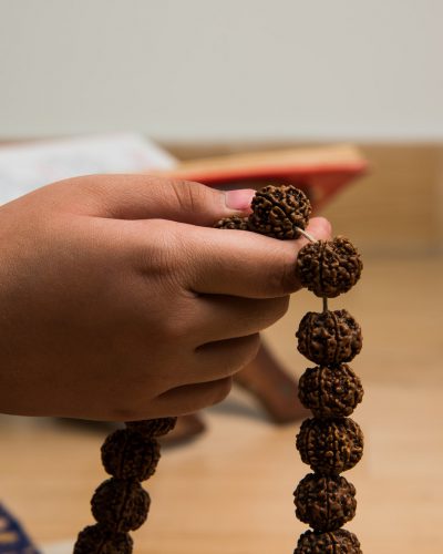 Meditation with Rudraksha Mala