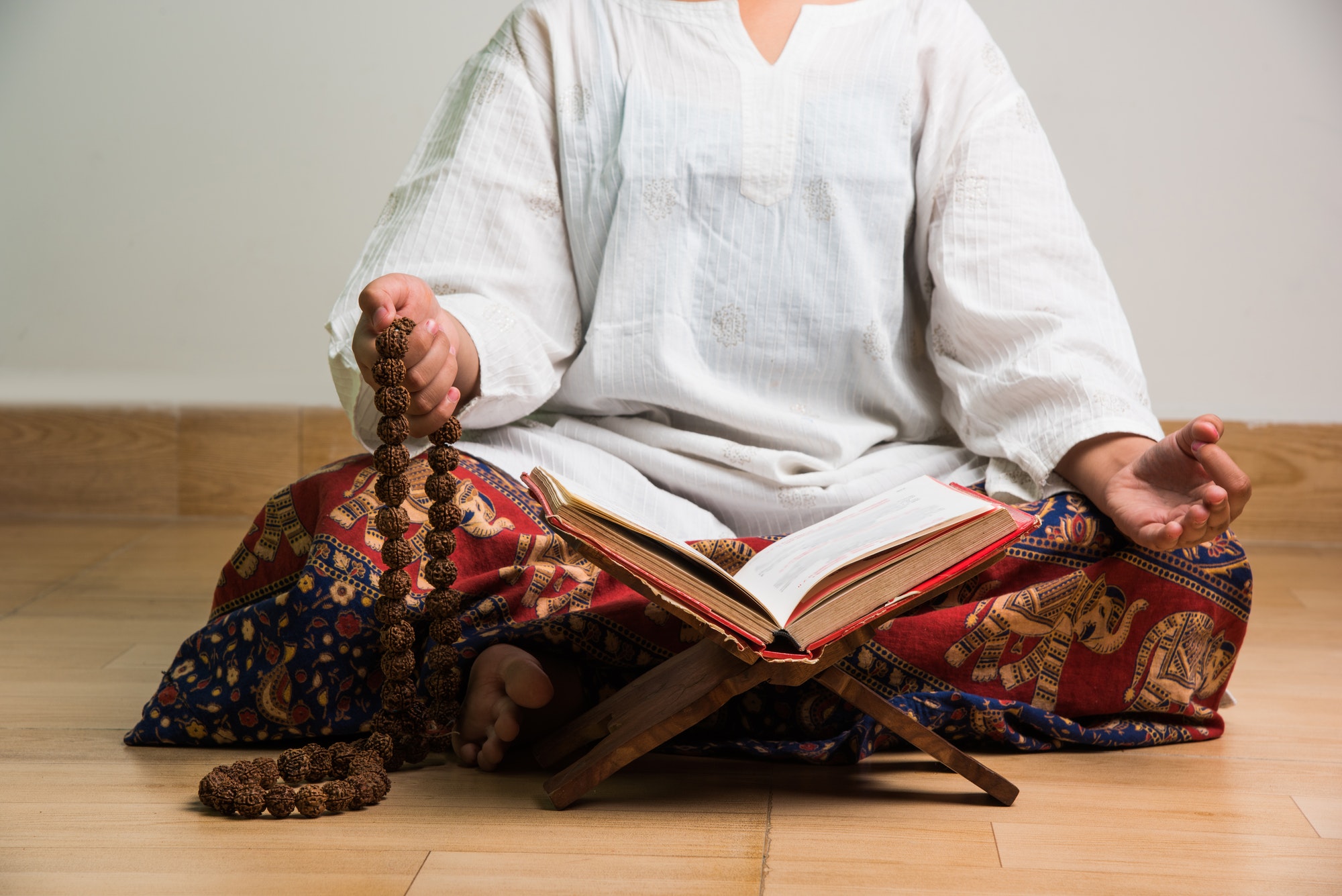 Meditation with Rudraksha Mala